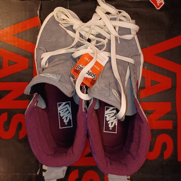 Vans Sk8 Hi Mte Frost Gray/Prune Suede Men's 4/Women's 5.5 VNOA4BV7XKM1 - Picture 8 of 10